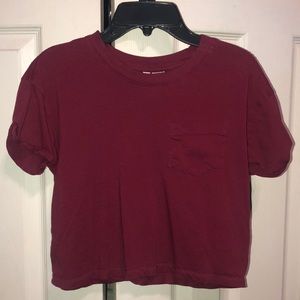 Maroon H&M Crop Top with Pocket